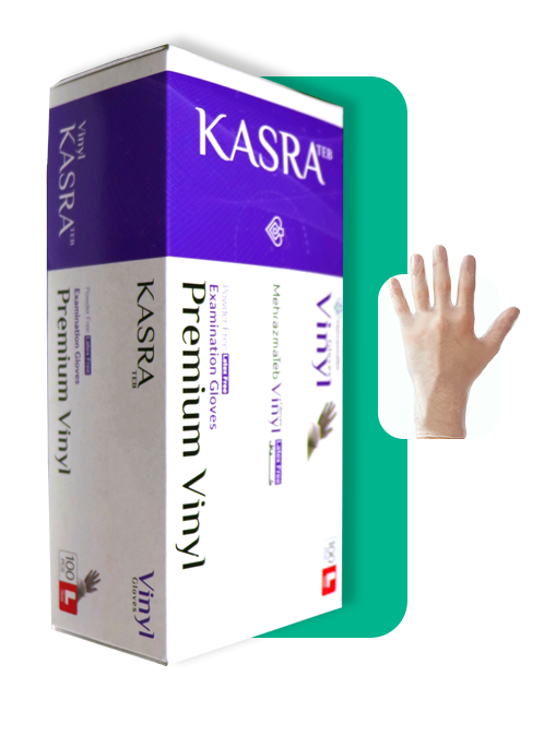 دستکش معاینه وینیل کسری طب  سایز اسمال (کوچک) S (small)