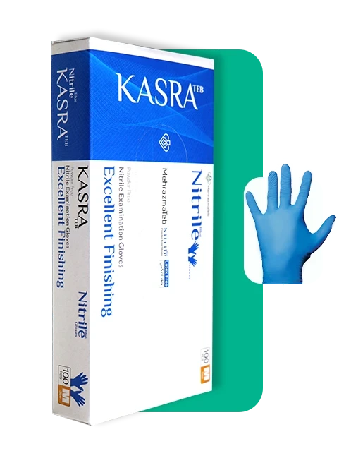 دستکش نیتریل آبی کسری S